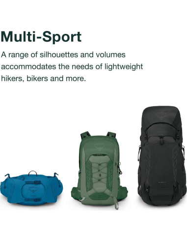 Mochila de Senderismo Osprey Talon 33L para Hombres - Negro/Gris