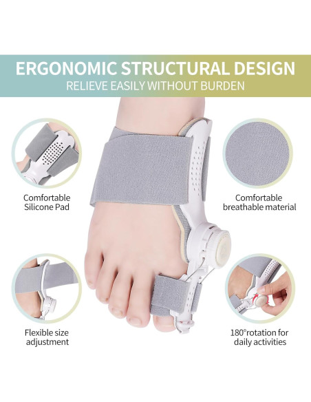 Corrector de Juanetes Ajustable Erouevnket 1 Set Alivio Dedo Gordo Corrector de Juanetes Ajustable Erouevnket 1 Set Alivio Dedo Gordo