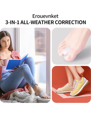 Corrector de Juanetes Ajustable Erouevnket 1 Set Alivio Dedo Gordo
