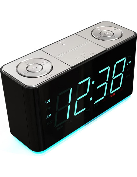 Reloj Despertador Inteligente Emerson ER100301 con Bluetooth y USB Reloj Despertador Inteligente Emerson ER100301 con Bluetooth y USB