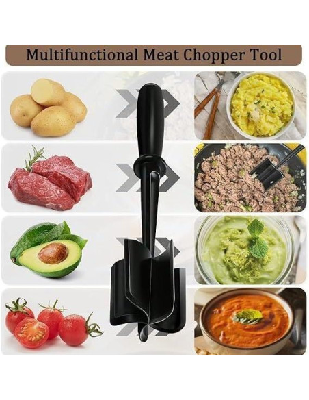 Aplastador de Carne y Papas XHCLIUFB - Nylon Resistente al Calor Aplastador de Carne y Papas XHCLIUFB - Nylon Resistente al Calor