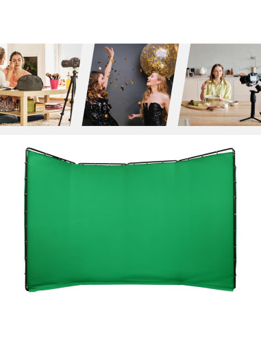 Pantalla Verde de Fondo 4x2.4m con Soporte Ajustable NliuLJW
