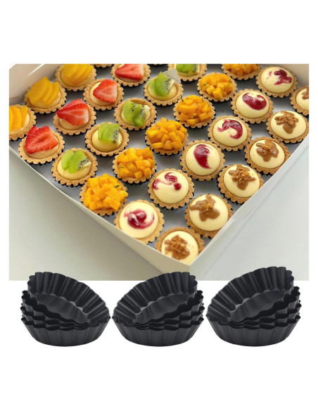 Sartenes Mini Quiche Yamteck 8cm Paquete de 12 Antiadherente Sartenes Mini Quiche Yamteck 8cm Paquete de 12 Antiadherente