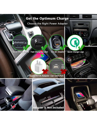 Cargador Inalámbrico para Automóvil ASUMATO Qi 15W 10W 7.5W