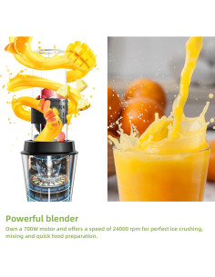 Licuadora y Procesador de Alimentos Biolomix 700W 3 en 1 2