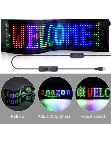 Cartel LED Programable RUPSE 68.58x12.7cm RGB USB