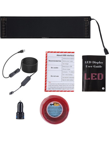 Cartel LED Programable RUPSE 68.58x12.7cm RGB USB