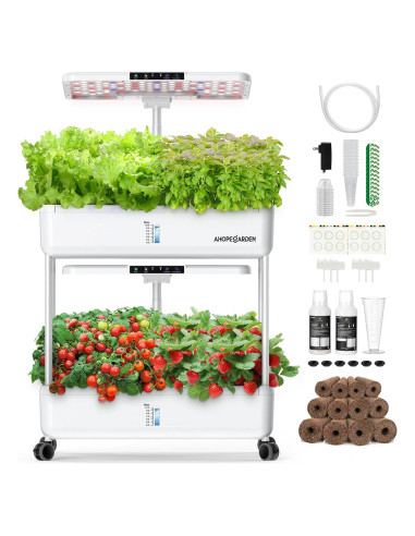 Sistema de Cultivo Hidropónico Ahopegarden 20L con Luz LED 44 Cápsulas