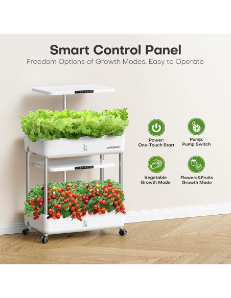 Sistema de Cultivo Hidropónico Ahopegarden 20L con Luz LED 44 Cápsulas Sistema de Cultivo Hidropónico Ahopegarden 20L con Luz LED 44 Cápsulas