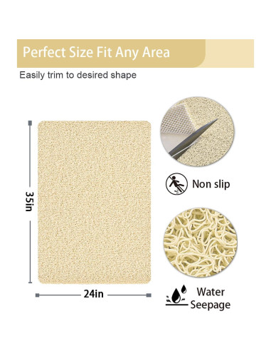 Alfombrilla Antideslizante para Ducha Mecko 60x90 cm Beige
