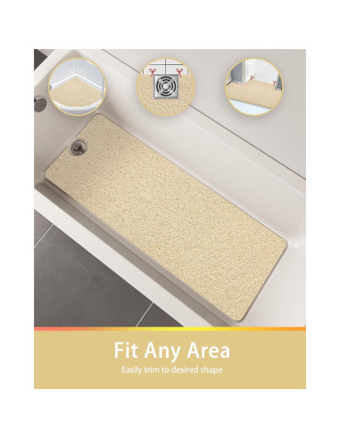 Alfombrilla Antideslizante para Ducha Mecko 60x90 cm Beige