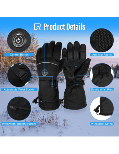 Guantes Calentados MRAWARM 5V Impermeables Talla Grande