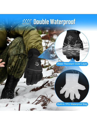 Guantes Calentados MRAWARM 5V Impermeables Talla Grande