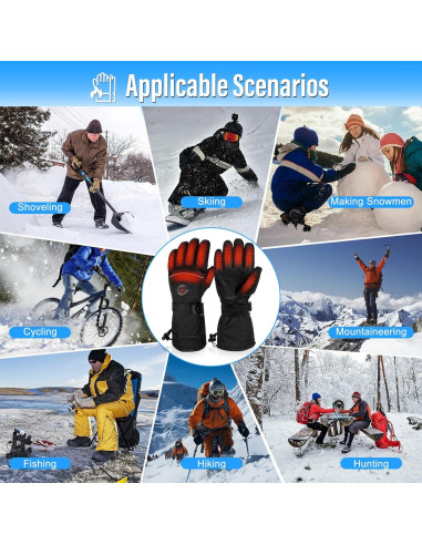 Guantes Calentados MRAWARM 5V Impermeables Talla Grande