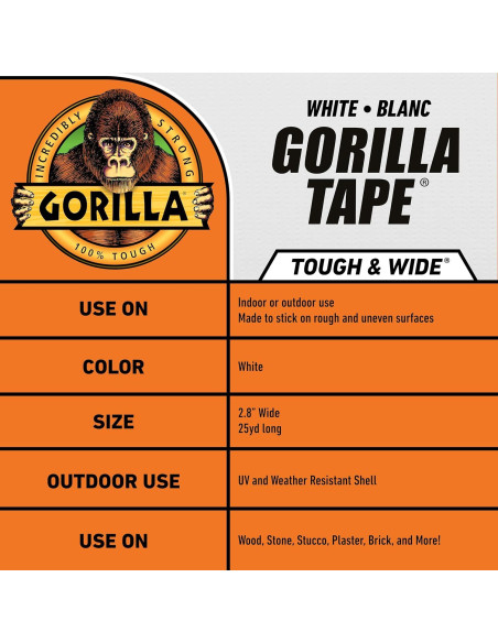 Cinta Gorilla Resistente 7.3 cm x 22.86 m para Interior y Exterior Cinta Gorilla Resistente 7.3 cm x 22.86 m para Interior y Exterior