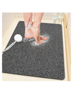 Alfombra de Ducha Antideslizante SoftDuo 61x41 cm PVC Negra