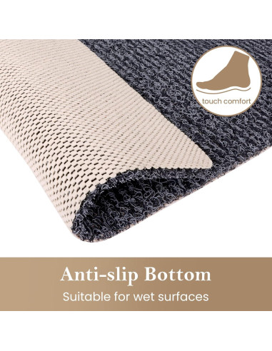 Alfombra de Ducha Antideslizante SoftDuo 61x41 cm PVC Negra