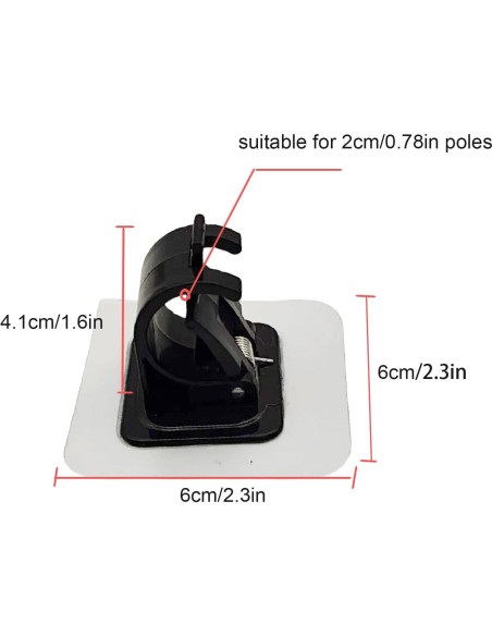 Ganchos Adhesivos MyyYiTar 8 Pcs Soporte Cortina 20kg Negro Ganchos Adhesivos MyyYiTar 8 Pcs Soporte Cortina 20kg Negro