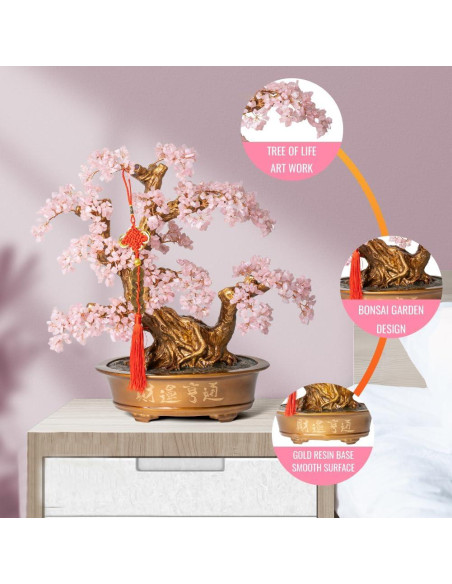 Árbol de la Vida de Cuarzo Rosa GEMBOURY 50,8 cm Decorativo Árbol de la Vida de Cuarzo Rosa GEMBOURY 50,8 cm Decorativo