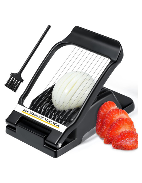 Cortador de Huevos Sopito de Acero Inoxidable 13cm Negro Cortador de Huevos Sopito de Acero Inoxidable 13cm Negro