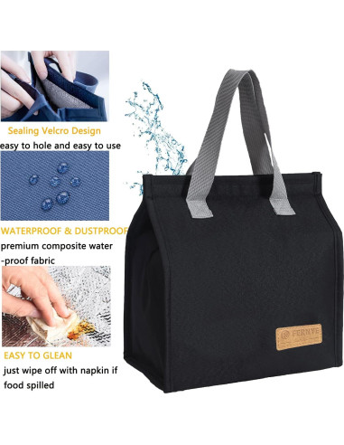 Bolsa de Almuerzo Térmica Reutilizable FERNYE 7.5L Negra