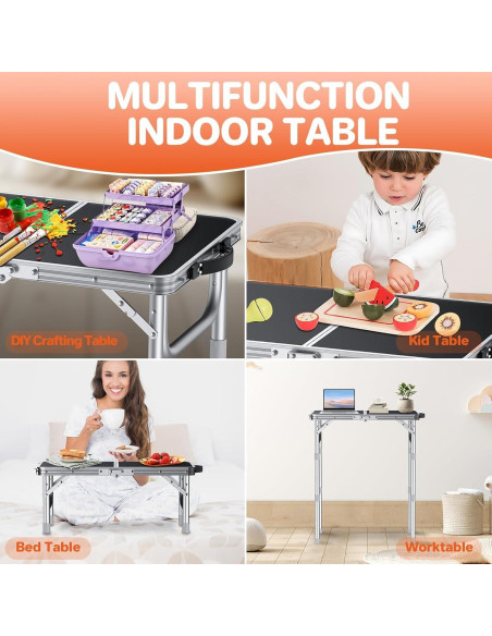 Mesa de Camping Plegable FUNYKICH 60cm Ajustable 3 Alturas Mesa de Camping Plegable FUNYKICH 60cm Ajustable 3 Alturas