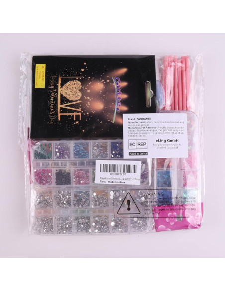 Kit de Decoración de Uñas FANDAMEI con Pinceles y Brillo Kit de Decoración de Uñas FANDAMEI con Pinceles y Brillo
