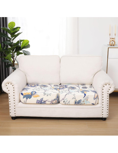 Fundas de Cojín Elásticas hyha 2 Paquetes Beige Floral