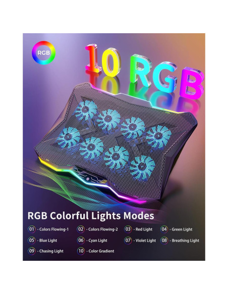 Soporte de Enfriamiento para Laptop AICHESON AA3 RGB 15.6-17.3" Soporte de Enfriamiento para Laptop AICHESON AA3 RGB 15.6-17.3"