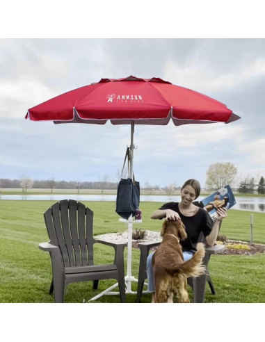 Sombrilla AMMSUN 1.98m Portátil Ajustable Rojo