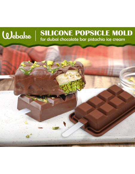 Molde de Silicona para Paletas Webake Barra de Chocolate 4 Piezas Molde de Silicona para Paletas Webake Barra de Chocolate 4 Piezas