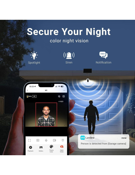 Cámara de Seguridad Solar Laview N3 2K Inalámbrica IP65 Cámara de Seguridad Solar Laview N3 2K Inalámbrica IP65