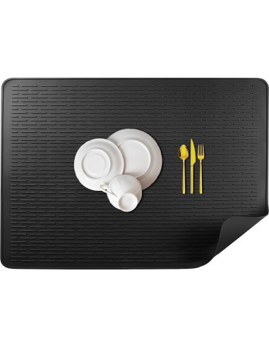 Tapete de Secado de Platos Golener Silicona 71x50 cm Negro