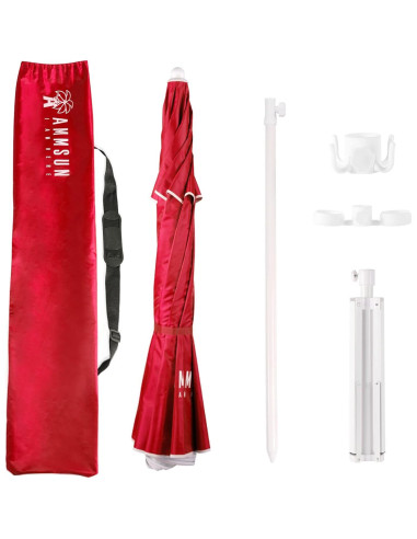 Sombrilla AMMSUN 1.98m Portátil Ajustable Rojo