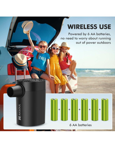 Bomba de Aire Portátil AKSOUL 200L/min para Inflables