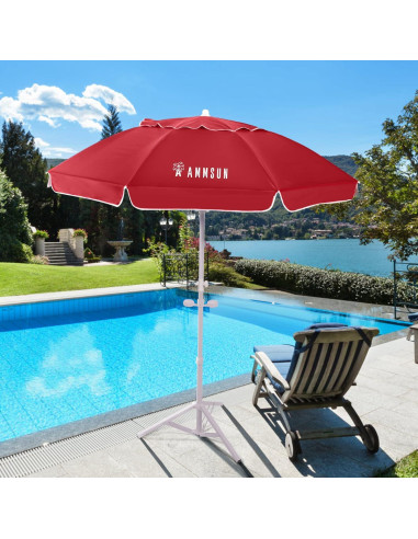 Sombrilla AMMSUN 1.98m Portátil Ajustable Rojo