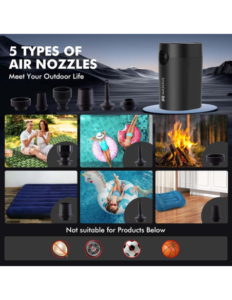 Bomba de Aire Portátil AKSOUL 200L/min para Inflables Bomba de Aire Portátil AKSOUL 200L/min para Inflables