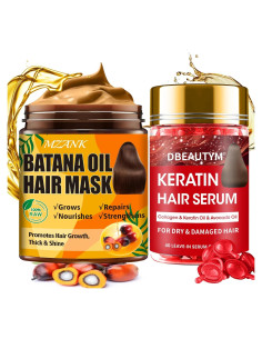 Aceite de Batana MZANK 256g + Suero de Queratin 40 Cápsulas