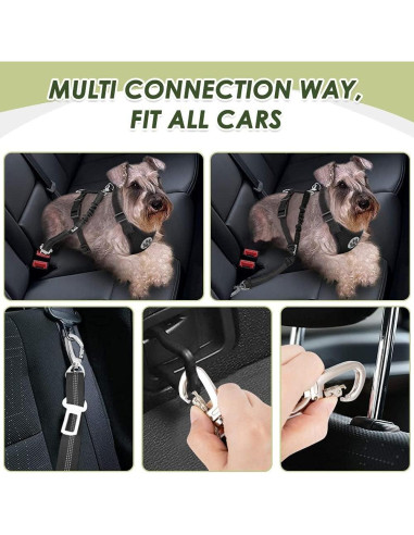 Cinturón de Seguridad para Perros SlowTon Ajustable Bungee