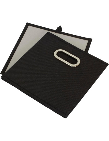 Cajas de Almacenamiento de Tela Esenciales para el Hogar - 6 Unidades Negras 28x28x28 cm