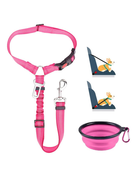 Cinturón de Seguridad para Perros Lukovee Ajustable Reflectante Cinturón de Seguridad para Perros Lukovee Ajustable Reflectante