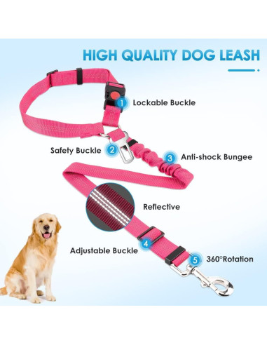 Cinturón de Seguridad para Perros Lukovee Ajustable Reflectante
