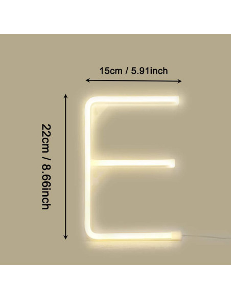 Letrero de Neón LED E ENUOLI 22x14cm Decoración Hogar Letrero de Neón LED E ENUOLI 22x14cm Decoración Hogar