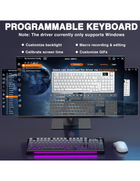 Teclado Mecánico Inalámbrico AULA S98 Pro RGB 4000mAh Teclado Mecánico Inalámbrico AULA S98 Pro RGB 4000mAh