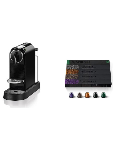 Cafetera Espresso Nespresso CitiZ Negra + Variedad de Cápsulas Cafetera Espresso Nespresso CitiZ Negra + Variedad de Cápsulas