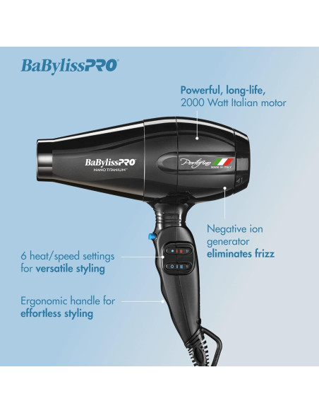 Secador de Pelo Profesional BaBylissPRO 2000W Negro Secador de Pelo Profesional BaBylissPRO 2000W Negro