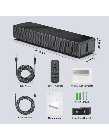 Barra de Sonido 2.1 Larksound con Subwoofer y Bluetooth