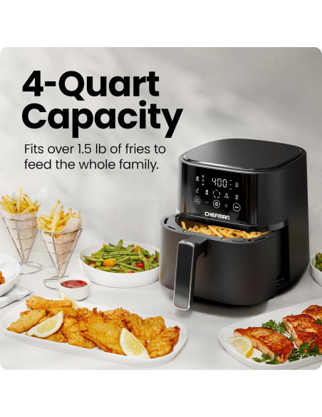 Freidora de Aire Chefman TurboFry 3.7L - Compacta y Táctil Freidora de Aire Chefman TurboFry 3.7L - Compacta y Táctil