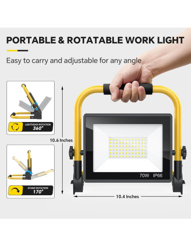 Luz de Trabajo LED REFDAQ 10000 Lúmenes Portátil IP66