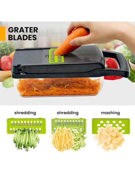 Picador de Verduras Welsteepse 8 Cuchillas Acero Inoxidable Gris Picador de Verduras Welsteepse 8 Cuchillas Acero Inoxidable Gris